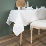 Home Decor Factory Tafelkleed met gouden sterren 140 x 250 cm Wit