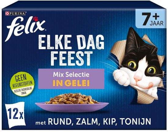 Felix Elke Dag Feest Mix Selectie in Gelei 7+ Jaar 12 x 85 gr