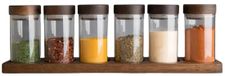 Bavary Space Set de pots à épices - 6 pièces - 120 ml - Acacia