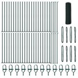 vidaXL - zeshoekig - gaashek - met - betonnen - voetstuk - 100 - x - 0,6 - m - Groen - Mesh