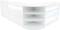 MonsterShop Hyperion led winkelbalieset - wit - 4-delig - melamine & gehard glas