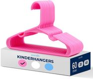 SereneLife_test SereneLife Kinderhangers – 60-delige Set Kunststof Hangers voor Baby-, Peuter- & Newborn- Antislip & Ruimtebesparend - Roze