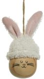 Decoris Paasei - 12 cm - wit - kunststof - paashaas - paasversiering - pasen - paasdecoratie