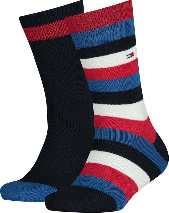 Tommy Hilfiger Kids Basic Stripe Socks 2-Pack - Blue - Size 23-26