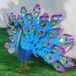 Allecto Plus - Statue paon en métal pour cours et jardins - Décoration de jardin avec ornements d'oiseaux - Grande sculpture comme cadeau de maison unique - Convient pour balcons et pelouses