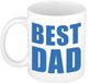Bellatio Decorations Shoppartners Bv Mok Best dad - 300 ml - wit/blauw - vaderdag - cadeau - koffiemok - mokken