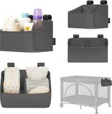 Lionelo Sidepocket Small – Bedside Pocket Wiegorganizer 26×12×15 cm – 2 vakken voor luiers, doekjes & accessoires – Voor reisbed, co-sleeper & box – Verstevigd, draagbaar & multifunctioneel