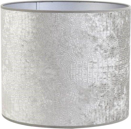 Light & Living Chelsea Cilinder Lampenkap - Ø35cm - Zilver - Velours