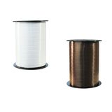 Clairefontaine 601773AMZC - Een set van 2 Rollen Glad Bolduc Lint - 500mx0,7cm - Cadeauverpakking, Decoratie-accessoire - Wit/Chocolade