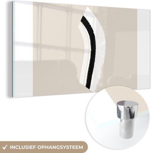 MuchoWow® Glass Painting 160x80 cm - Acrylic Glass Painting - Line - Pastel - Design - Photo on Glass - Paintings