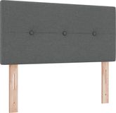 vidaXL - LED Hoofdbord - Donkergrijs - 90 cm - Stof