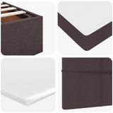 vidaXL Ottoman Bed with Mattress and LEDs 140x200cm Fabric Dark Brown