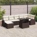 Prolenta Maison Exclusive Tuinset met 8 zitplaatsen, Bruin en crème, Polyrotan