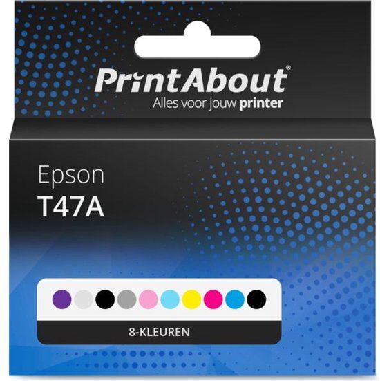 PrintAbout huismerk Inktcartridge T47A 8-kleuren Multipack geschikt voor Epson