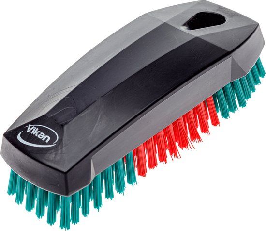 Vikan Nagelborstel - Harde haren - Zwart/rood/groen