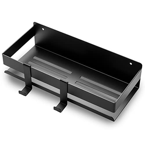 Dolvhin Doucheplank zonder boren - Zwart - Doucheplank van roestvrij staal met 2 haken