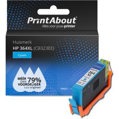 PrintAbout Huismerk HP 364XL (CB323EE) Cyaan Inktcartridge - Compatibel
