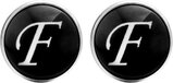 Fako Bijoux® - Manchetknopen - Alfabet - Letter F - Zwart - Unisex