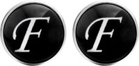Fako Bijoux® - Manchetknopen - Alfabet - Letter F - Zwart - Unisex