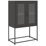 vidaXL Hoge kast - Staal - 68x39x107 cm - Zwart