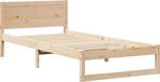 vidaXL Bedframe met hoofdeinde, naturel, 75 x 190 cm, massief grenenhout