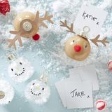 Ginger Ray Rendier en Sneeuwman plaatskaarthouders - Multikleur - Glas