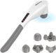 Auronic Massage Apparaat Draadloos - Rug en Nekmassage apparaat - 5 Opzetstukken - Wit/Grijs