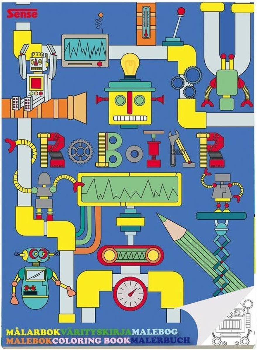 Haza original Kleurboek Robot Papier Blauw