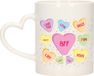 Bellatio Decorations Cadeau koffie/thee mok voor BFF - pastel - hartjes oor - keramiek - 300 ml