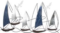 Rawa Geschenken GILDE Muurdecoratie Sailing Reliëf Metaal Blauw Zilver 4x91x49 cm