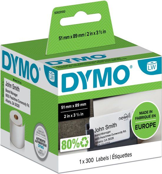 DYMO LW Afspraakkaartjes en naambadges - 51 x 89 mm - S0929100 - Wit