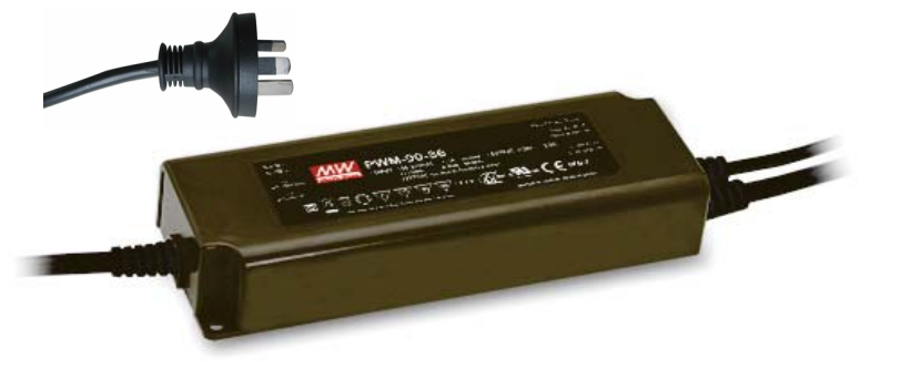 Mean Well PWM-90-12 - Netvoeding & Inverter - Zwart