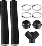 VEVOR Diesel Heater Pipe Warme Lucht Uitlaat Ventilatie Kit met Y-vormige Connector & Luchtkanaalklemmen, Standkachel Luchtkanaal Ventilatie Kit voor 2 kW 5 kW 8 kW Diesel Heaters Zwart