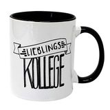 Close Up Favoriete collega-mok, witte koffiemok van keramiek, handvat en binnenkant zwart, cadeau voor collega's en medewerkers, premium beker