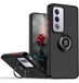 Tumundosmartphone Matte hoes met zwarte rand en 360° draaibare ring voor Oppo A80 5G