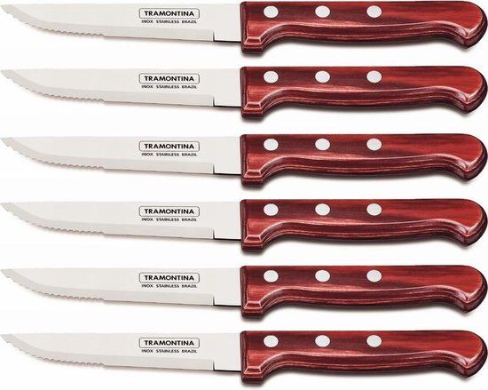 Tramontina Churrasco Gaucho Steakmessenset - 6-Delig - Rood