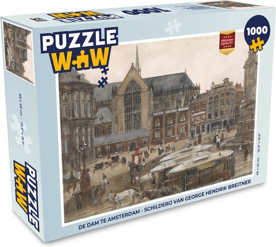 MuchoWow Puzzel De Dam te Amsterdam - Schilderij van George Hendrik Breitner - Legpuzzel - Puzzel 1000 stukjes volwassenen