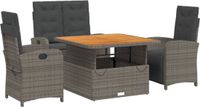 vidaXL Ensemble de jardin 4 pièces avec coussins poly rotin gris