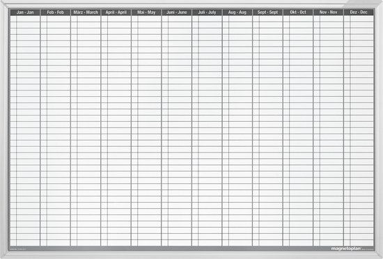 Magnetoplan Jaarlijkse planner CC Permanent - 90x60cm - met kalenderstrepen - aluminium frames