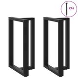 VidaXL Bartafelpoten 2 stuks T-vormig Staal Zwart 60x35x(90-91) cm