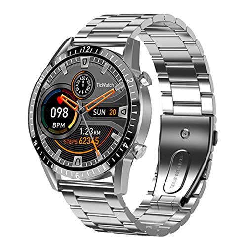 KDFJ 2021 horloges, Smart Watch, Touchscreen Fitness Tracker, Activity Tracker, Hartslag Slaapmonitor, Waterdichte Smartwatch voor iOS Android-Stalen riem zilver