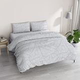 Italian Bed Linen Athena Beddengoedset met dekbedovertrek en kussenslopen, bedrukt, Jane, grijs, tweepersoonsbed