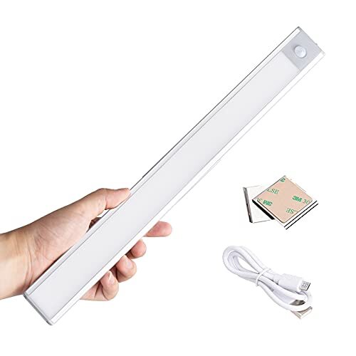 GRIFEMA GD1001-40 Wardrobe Light with Motion Sensor, USB Night Light Rechargeable With 3 Modes, Ideal for Wardrobe / Stair / Kitchen / Basement / Bath / Hall / Garage (40cm)