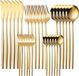 Unyqoos® set de couverts, 30 pièces, acier inoxydable, couleur or, finition miroir, pour 6 personnes