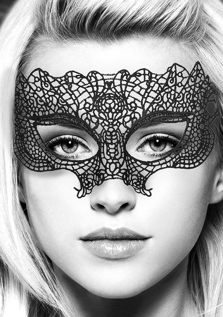 Ouch! Lace Eye-Mask - Princess - Zwart/Wit