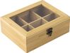 HI Theedoos - 6-vaks - opbergdoos - bamboe hout - 21x17x8 cm