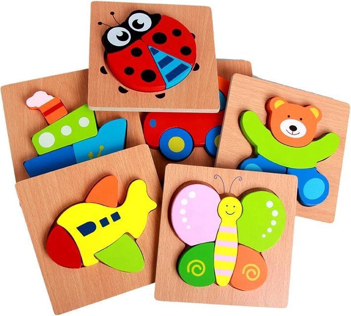 Zacia Houten 3D Puzzel Dieren - Educatief speelgoed - Montessori Speelgoed - Legpuzzel - Blokpuzzel