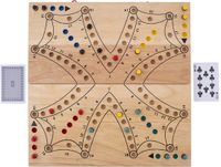Longfield Toc Spel XL Opklapbaar 4 Spelers – Houten Bordspel – Extra Groot Strategiespel – Reisvriendelijk Gezelschapsspel – 2 tot 4 Spelers – Engelhart