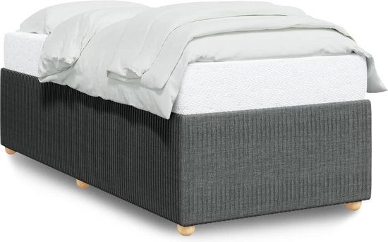 vidaXL Bedframe Stof Donkergrijs 100x200 cm