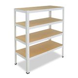 Shelfplaza HOME étagère métallique - 115x100x23 cm - blanc - 4 tablettes